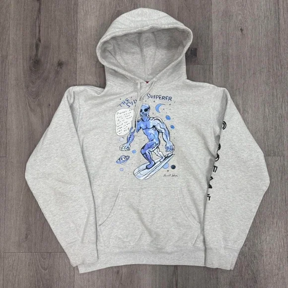 Supreme Daniel Johnston Silver Surfer Hooded Sweatshirt Hoodie - Picture 1 of 7